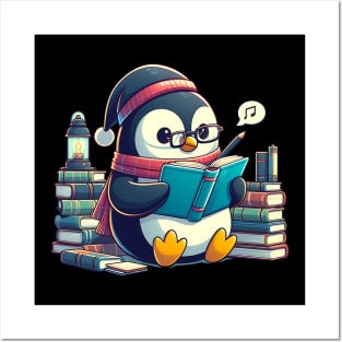 Penguin Reading Read Reading Librarian Book Posters and Art